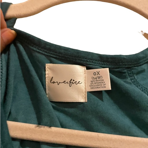 Love fire Crochet Cold Shoulder Acid washed Plus size top - Picture 6 of 7